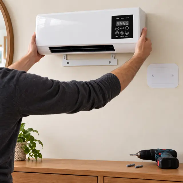 Hanging WarmFall on its wall bracket