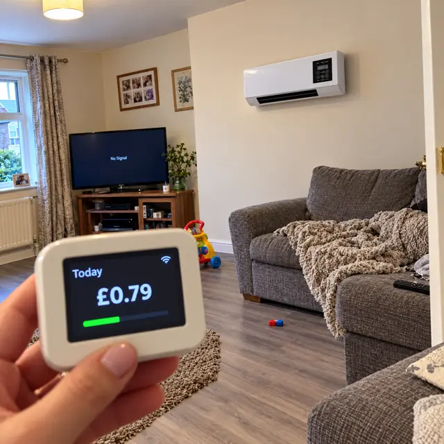 Smart meter showing electricity cost for the day